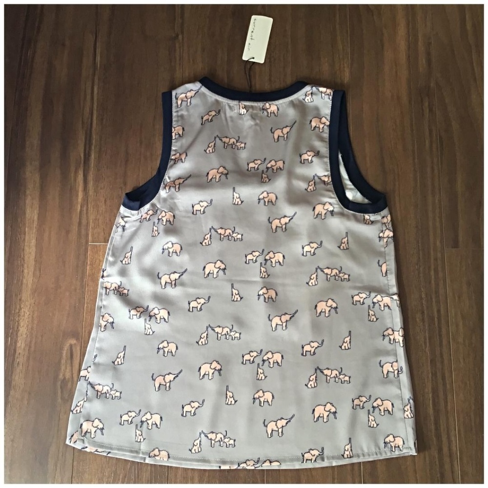 LAST☝️❗CURRENT AIR Anthro Silver Grey Elephant Top - Picture 6 of 7